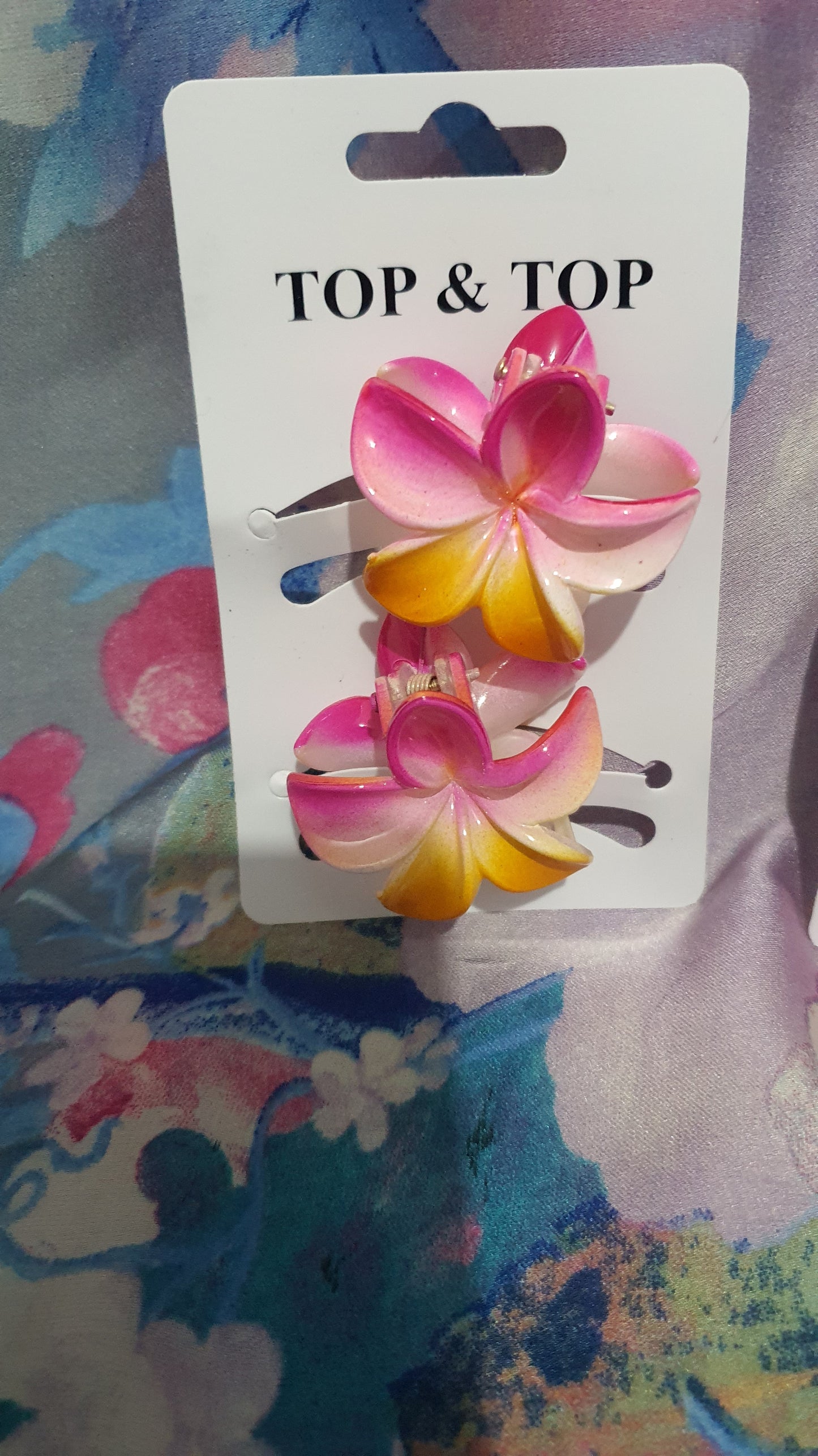 2 mollettine capelli a fiore