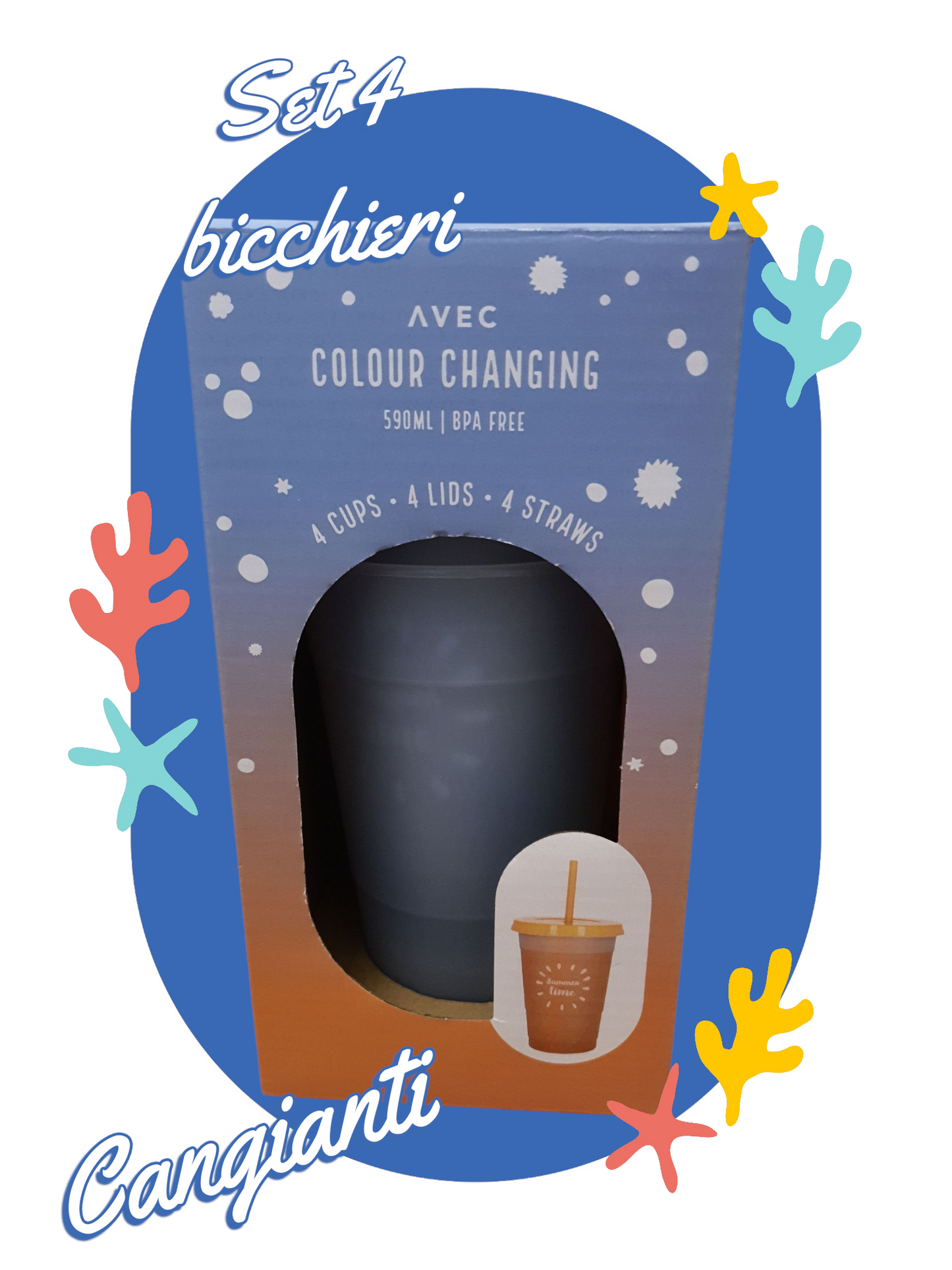 Set 4 bicchieri cangianti