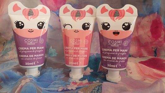 Crema mani alla fragola unicorno