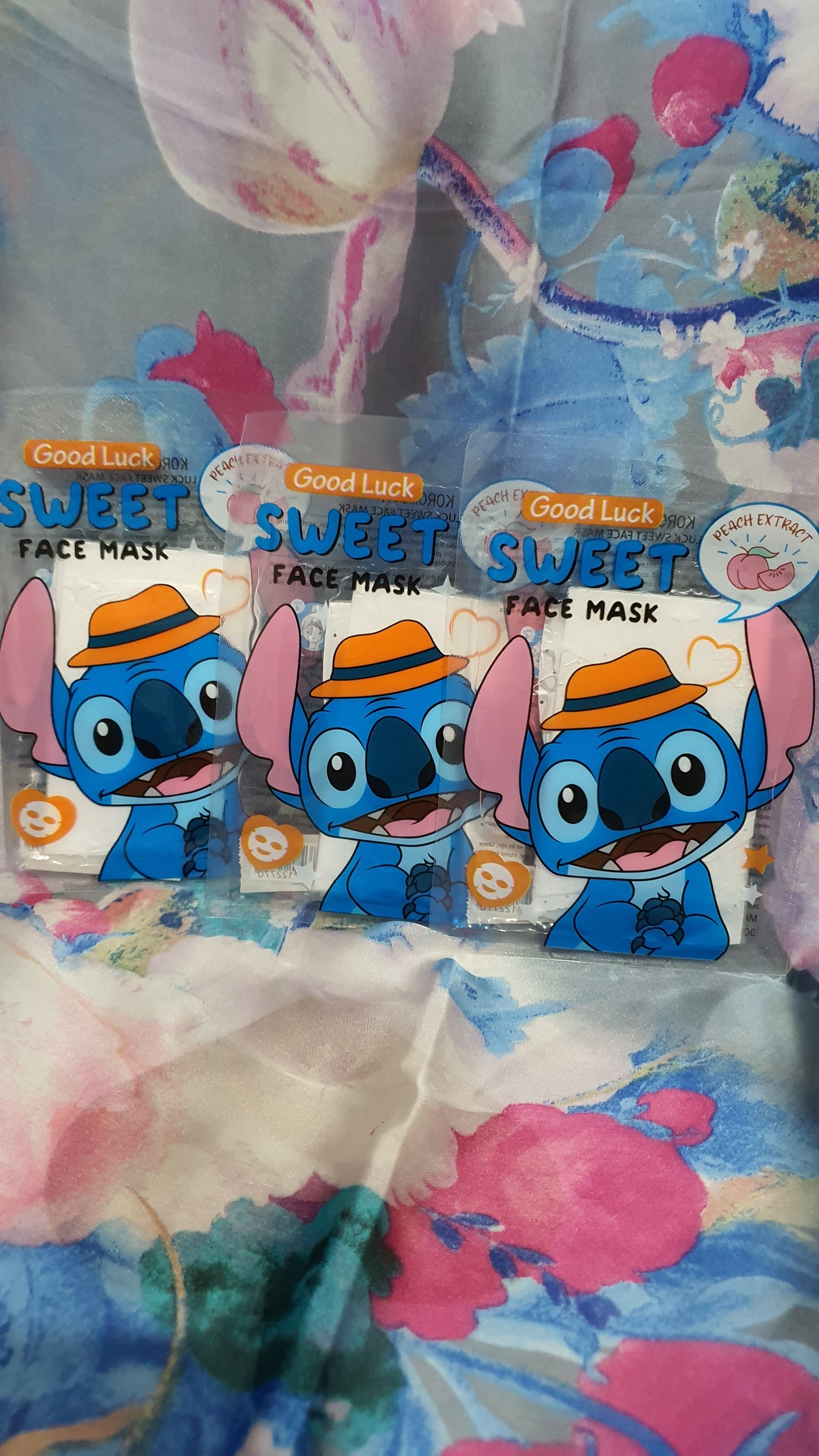 Maschera viso di Stitch alla pesca