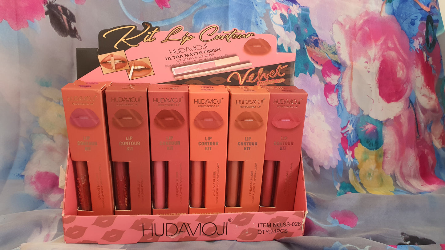 Kit lip gloss e lip liner matte