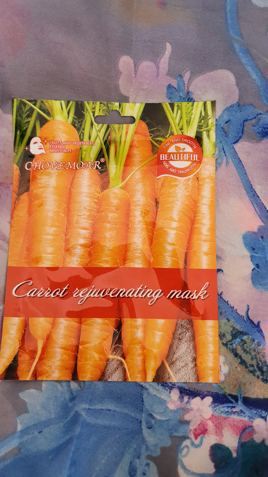 Maschera viso in tessuto alla carota