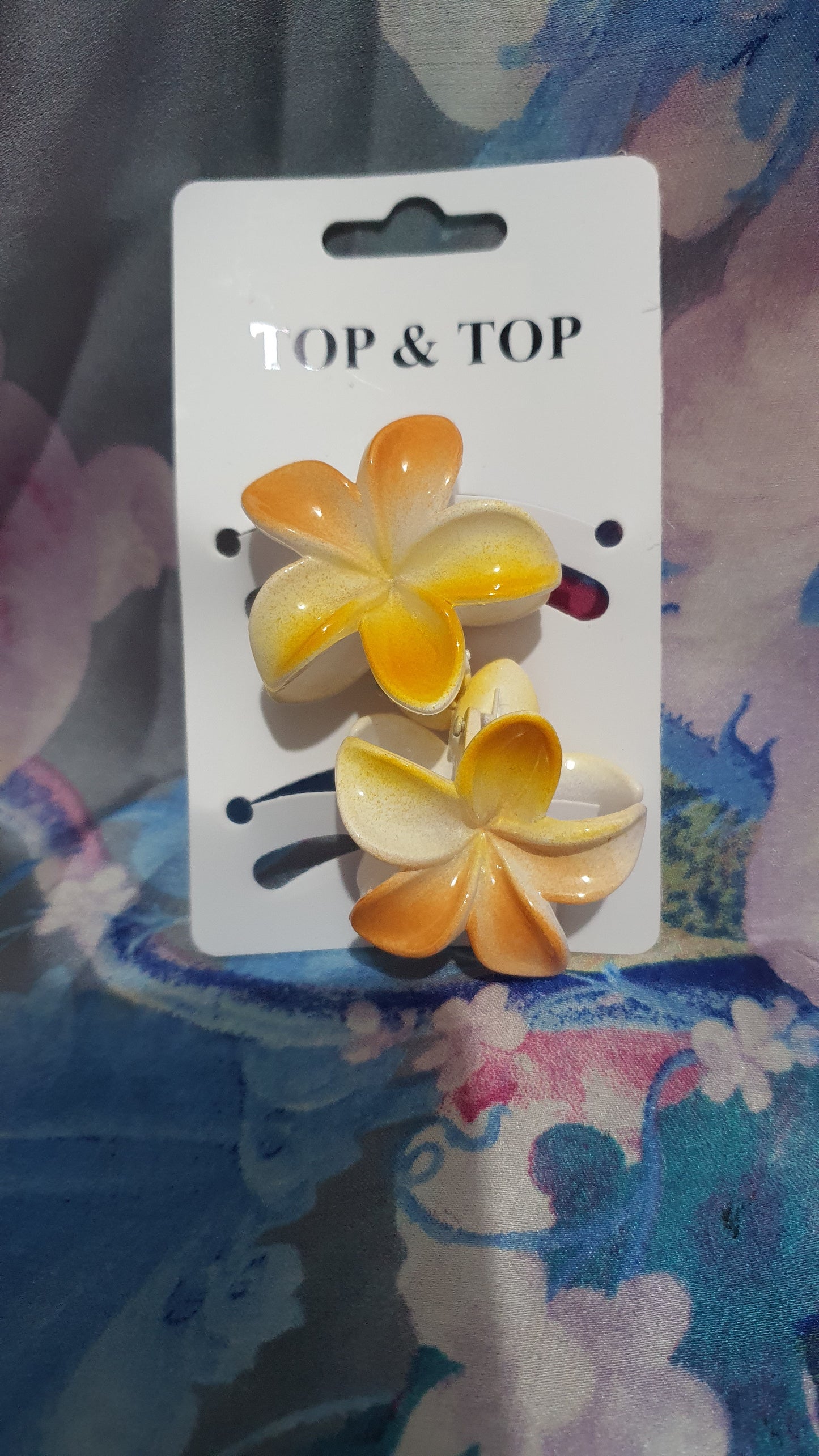 2 mollettine capelli a fiore