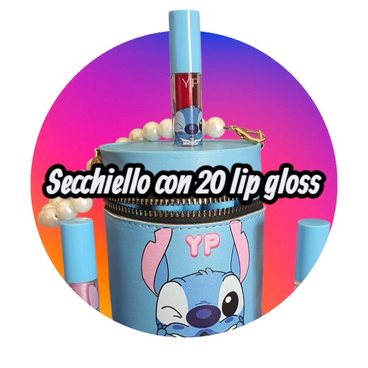 Secchiello di Stitch con 20 lip gloss
