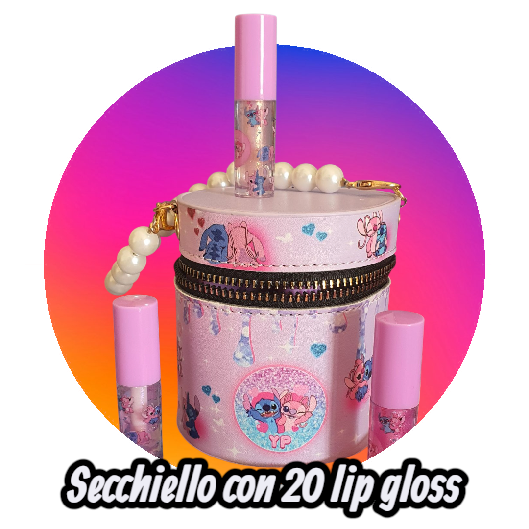 Secchiello di Stitch con 20 lip gloss